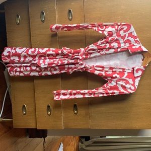 Classic DVF silk wrap dress.